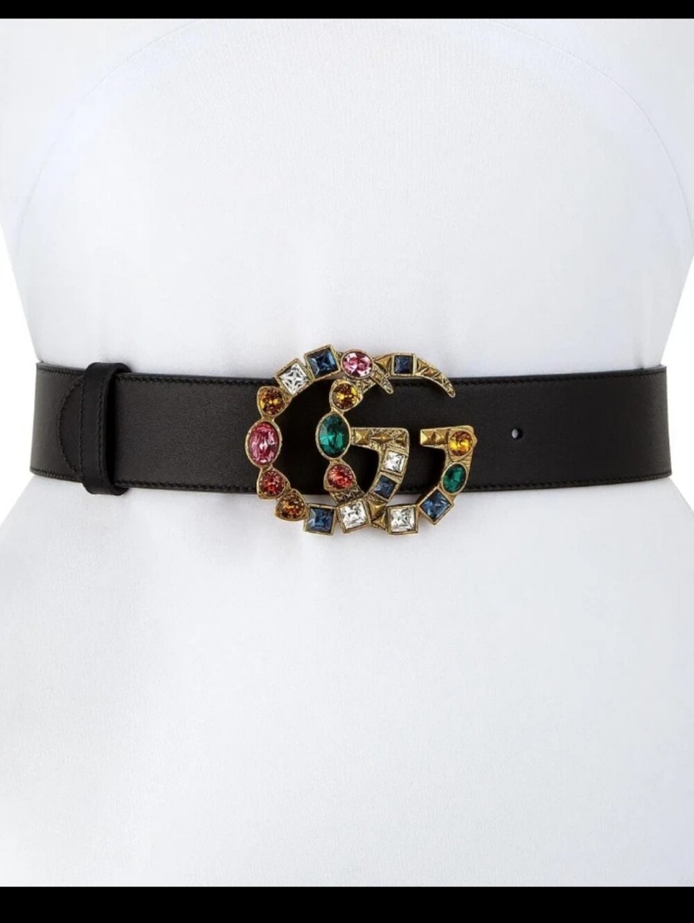 Gucci Crystal Embellished Double G Belt 85/34-EUC-Retail $895-RARE
